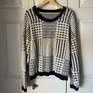 Cyrus | Geometric Patchwork Pullover Fuzzy Sweater. Size XL. Soft. Cozy. Lounge